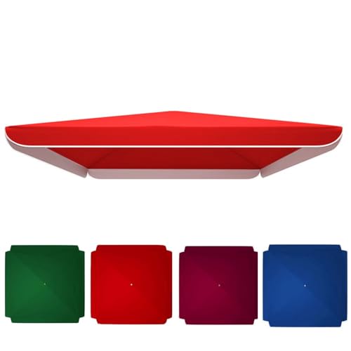 IMUNKT Sonnenschirm Ersatzbezug Quadratisch/rechteckig 2.5x2.5m 3x3m 2.2x1.8m, Wasserdicht Sonnenschirmabdeckung, Marktschirmdach Ersatz(Red,300x300cm/9.8x9.8ft) von IMUNKT