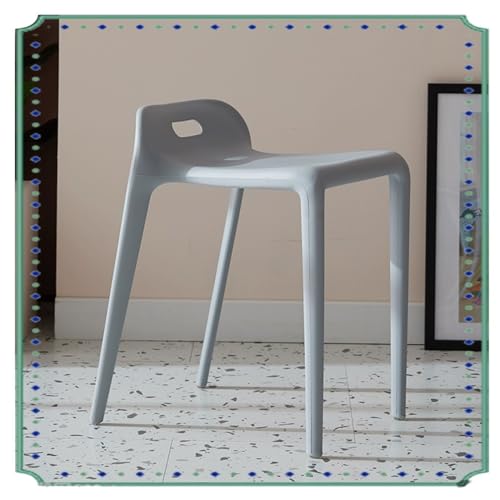 IMUNKT Stapelbar Hocker Aus Kunststoff 45cm, Barhocker Mit Kleinem Rückenlehne, Frühstücks Küchenstühle, Leichte Tragbare Hocker Für Kinder, Schulen, Wohnzimmer(Grey) von IMUNKT