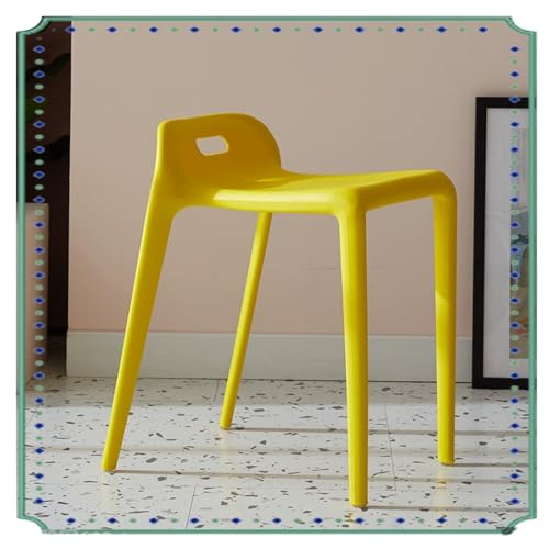 IMUNKT Stapelbar Hocker Aus Kunststoff 45cm, Barhocker Mit Kleinem Rückenlehne, Frühstücks Küchenstühle, Leichte Tragbare Hocker Für Kinder, Schulen, Wohnzimmer(Yellow) von IMUNKT