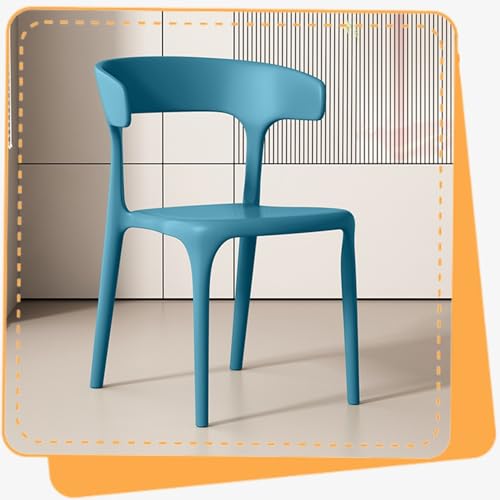 IMUNKT Stapelbarer Küchenstuhl Kunststoff Esszimmerstuhl 45cm Gartenstuhl Mit Rückenlehne Stapelstuhl Bistrostuhl (Keine Montage Erforderlich)(Dark blue) von IMUNKT