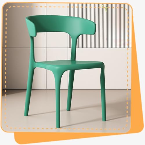 IMUNKT Stapelbarer Küchenstuhl Kunststoff Esszimmerstuhl 45cm Gartenstuhl Mit Rückenlehne Stapelstuhl Bistrostuhl (Keine Montage Erforderlich)(Dark green) von IMUNKT