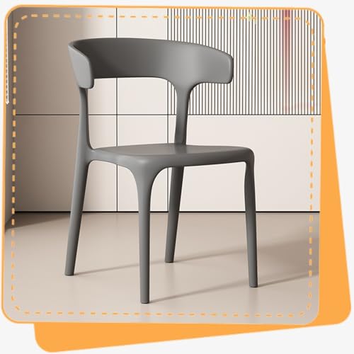 IMUNKT Stapelbarer Küchenstuhl Kunststoff Esszimmerstuhl 45cm Gartenstuhl Mit Rückenlehne Stapelstuhl Bistrostuhl (Keine Montage Erforderlich)(Grey) von IMUNKT