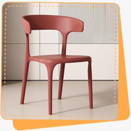 IMUNKT Stapelbarer Küchenstuhl Kunststoff Esszimmerstuhl 45cm Gartenstuhl Mit Rückenlehne Stapelstuhl Bistrostuhl (Keine Montage Erforderlich)(Red) von IMUNKT
