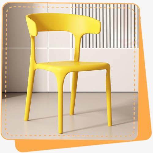 IMUNKT Stapelbarer Küchenstuhl Kunststoff Esszimmerstuhl 45cm Gartenstuhl Mit Rückenlehne Stapelstuhl Bistrostuhl (Keine Montage Erforderlich)(Yellow) von IMUNKT