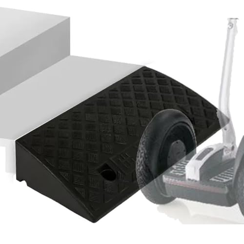IMUNKT Türschwellenrampe, Bordsteinrampe, Hoch 3-19cm Rollstuhlrampe Gummi, Ragbare Schwellenrampe Auffahrhilfe, Leichte Auto-Rampen, Für Garagen, Eingänge(Black,50x27x13cm/20x10.6x5in) von IMUNKT