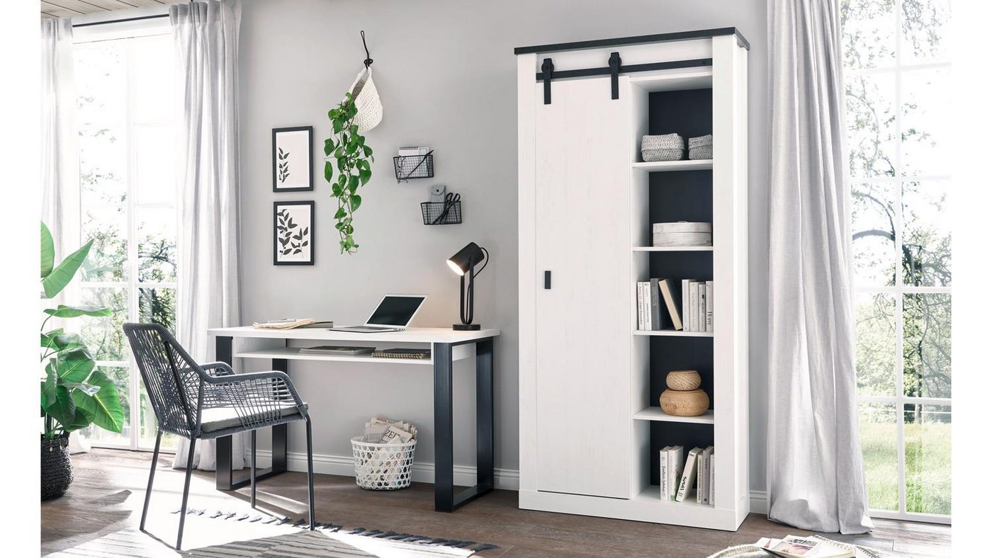 IMV Büromöbel-Set Büro-Set Sherwood O4 Office Pinie weiß und anthrazit, (2-tlg) von IMV