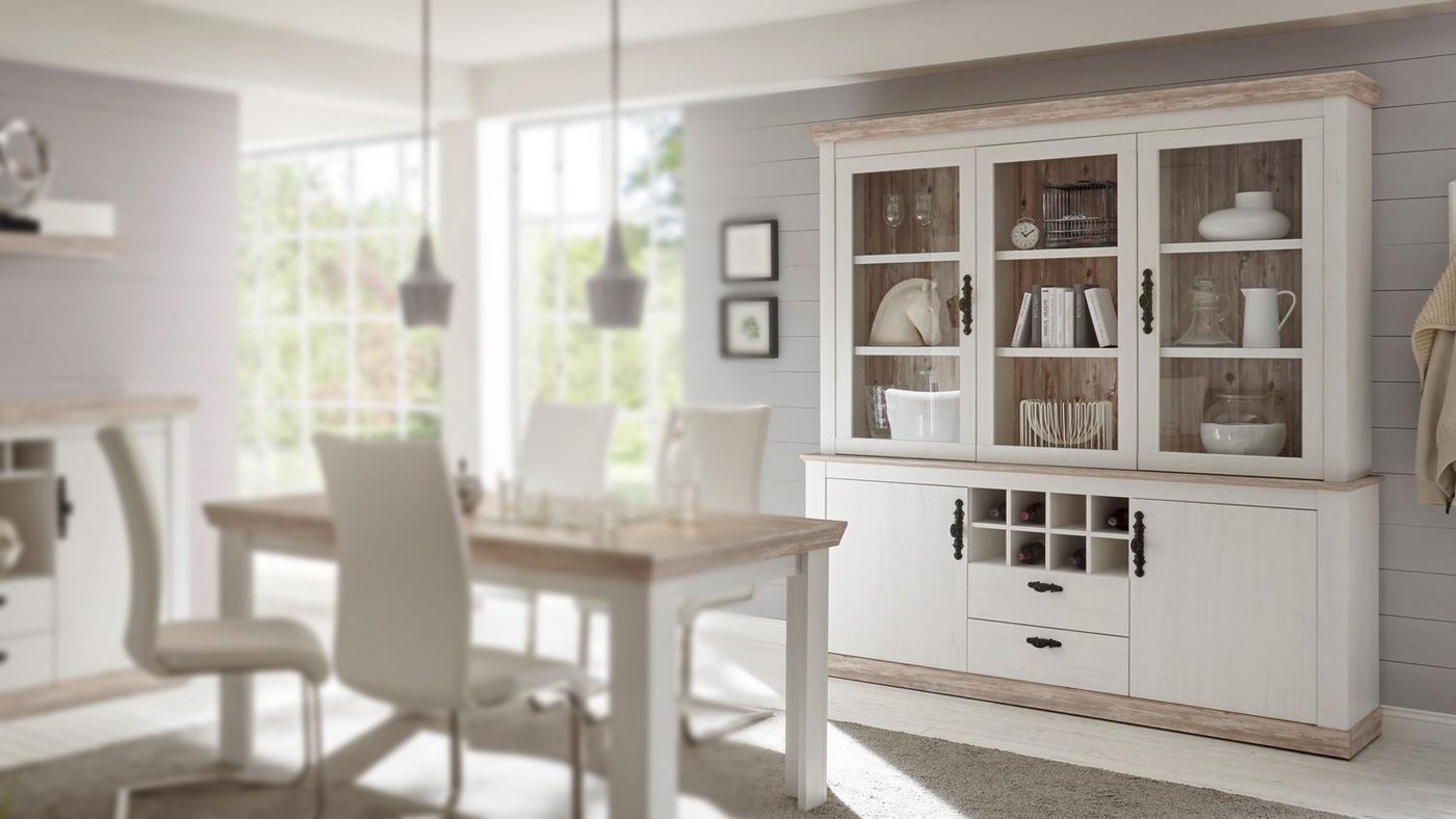 IMV Buffet Buffet Florenz Vitrine Highboard in Oslo Pinie weiß 184 cm IMV Buffet Buffet Florenz Vitrine Highboard in Oslo Pinie weiß 184 cm von IMV