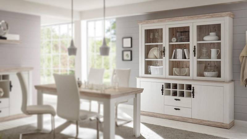 IMV Buffet Buffet Florenz Vitrine Highboard in Oslo Pinie weiß 184 cm IMV Buffet Buffet Florenz Vitrine Highboard in Oslo Pinie weiß 184 cm von IMV