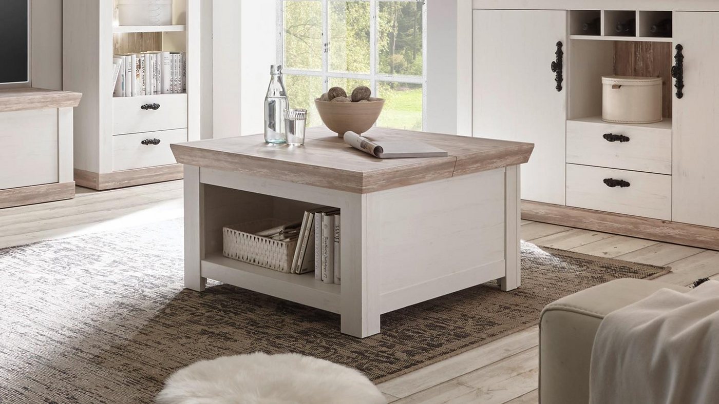 IMV Couchtisch Couchtisch Florenz Wohnzimmertisch in Oslo Pinie weiß 86x86 cm von IMV