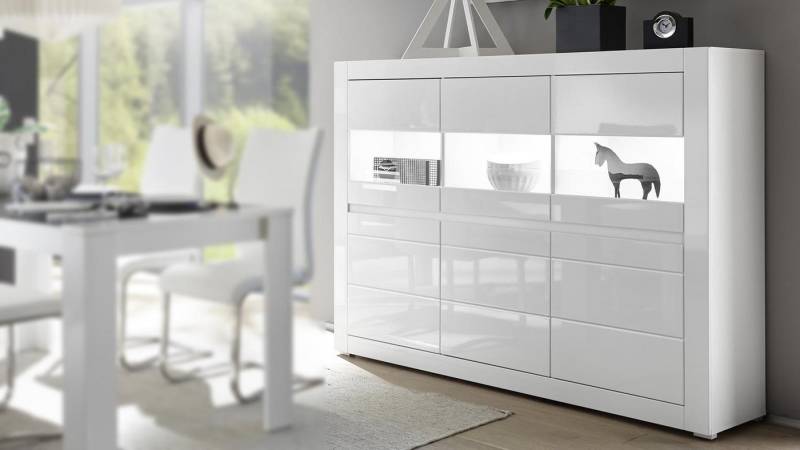 IMV Highboard Highboard Carat Sideboard Anrichte in weiß Hochglanz 164 cm von IMV
