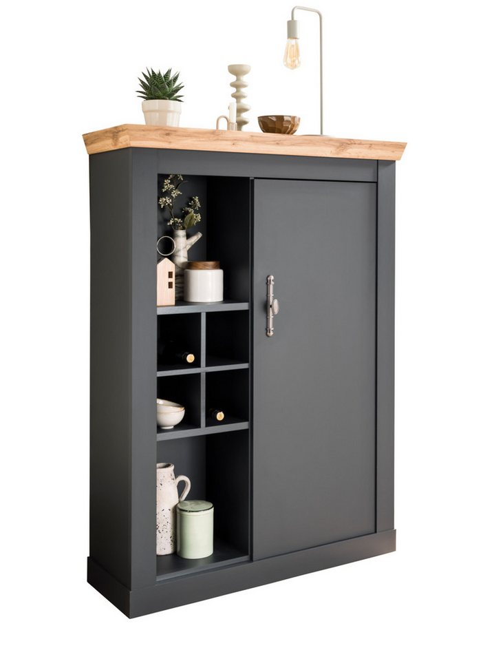 Furn.Design Highboard Ribera (Kommode in matt grau mit Wotan Eiche, 107 x 146 cm), mit Soft-Close von Furn.Design