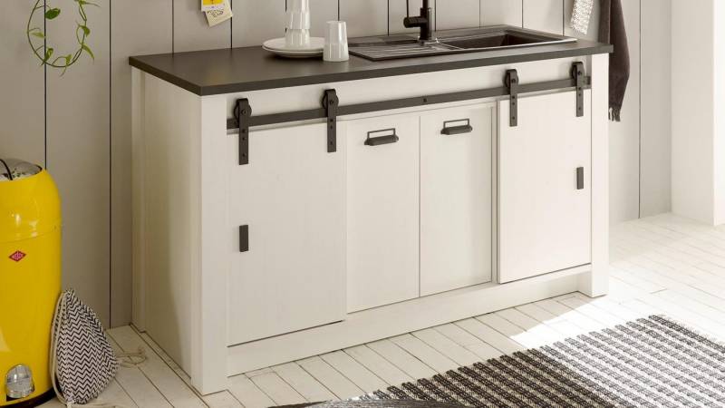 IMV Kommode Spültisch Sherwood Küchenschrank Pinie weiß 161cm von IMV