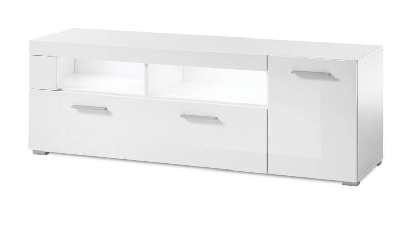Furn.Design Lowboard Crucero (TV Unterschrank in weiß, ca. 140 x 48 cm), Hochglanz von Furn.Design
