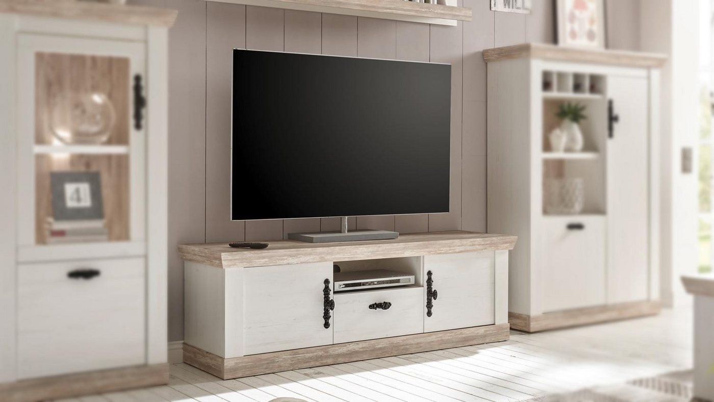 IMV Lowboard TV-Board Florenz Lowboard Fernsehunterschrank Oslo Pinie weiß 156 cm von IMV