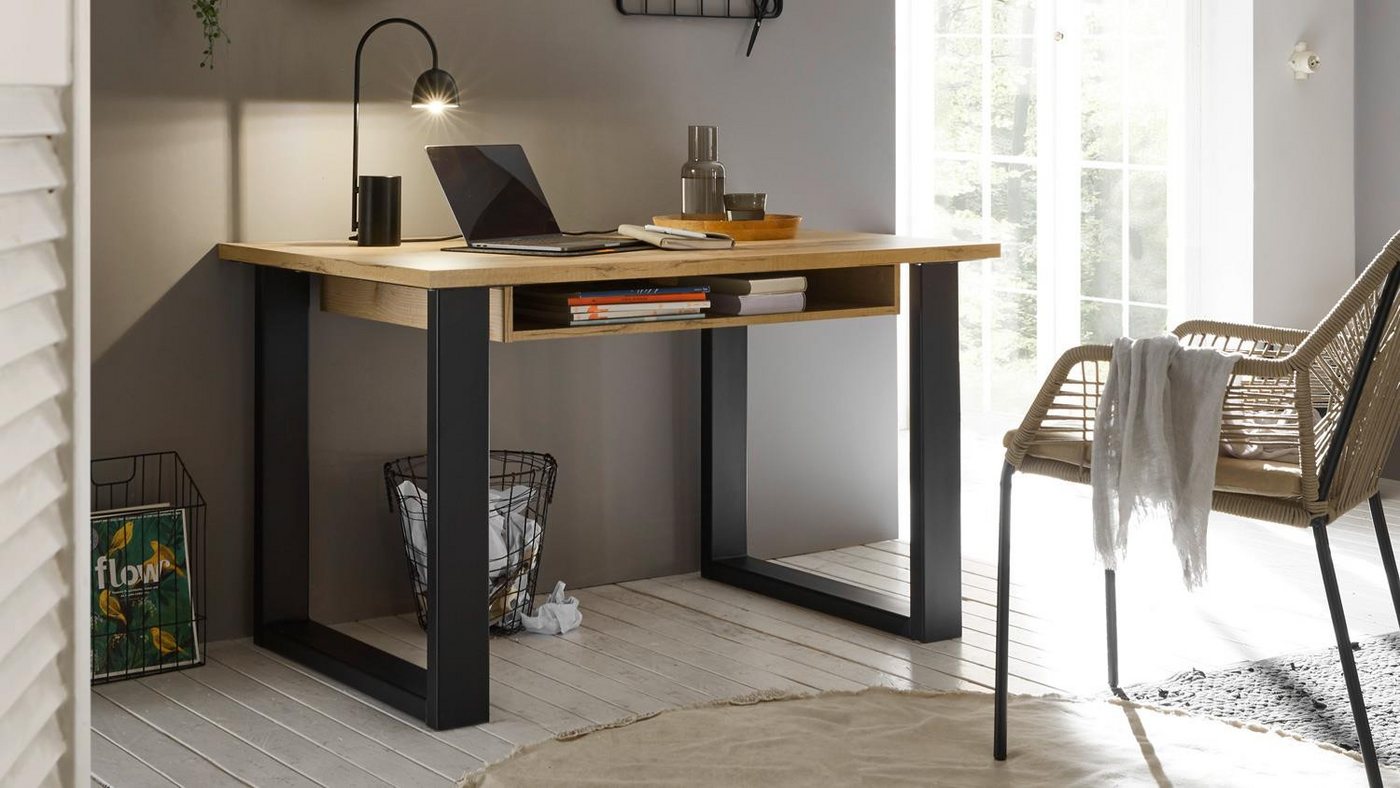 IMV Schreibtisch Schreibtisch Sherwood 06 Old Style hell und anthrazit 125x60 cm von IMV