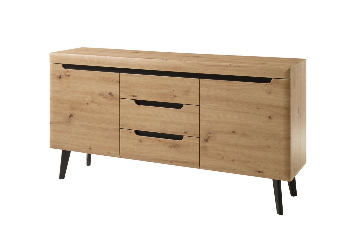 Furn.Design Sideboard Ronson (Anrichte in Eiche Artisan, 160 x 83 cm), skandinavisches Design von Furn.Design