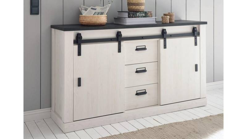 IMV Sideboard Sideboard Sherwood 53 Pinie weiß anthrazit mit soft-close 162 cm IMV Sideboard Sideboard Sherwood 53 Pinie weiß anthrazit mit soft-close 162 cm von IMV