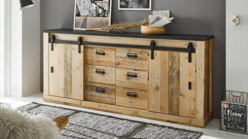 IMV Sideboard Sideboard Sherwood 55 Old Style hell anthrazit mit soft-close 201 cm IMV Sideboard Sideboard Sherwood 55 Old Style hell anthrazit mit soft-close 201 cm von IMV