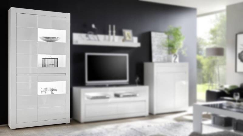 IMV Vitrine Vitrine Carat Glasvitrine Standvitrine weiß Hochglanz 100 cm IMV Vitrine Vitrine Carat Glasvitrine Standvitrine weiß Hochglanz 100 cm von IMV