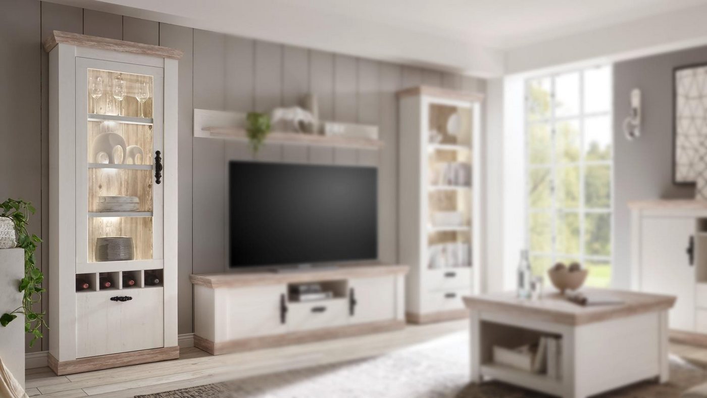 IMV Vitrine Vitrine Florenz Standvitrine Glasvitrine Schrank Oslo Pinie weiß 71 cm IMV Vitrine Vitrine Florenz Standvitrine Glasvitrine Schrank Oslo Pinie weiß 71 cm von IMV