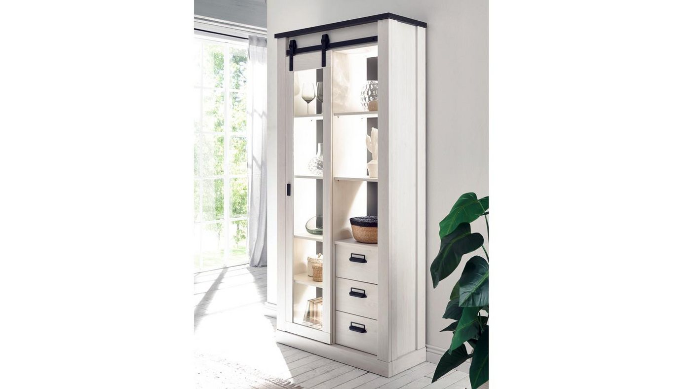 IMV Vitrine Vitrine Sherwood 24 Pinie weiß und anthrazit mit soft-close 93 cm IMV Vitrine Vitrine Sherwood 24 Pinie weiß und anthrazit mit soft-close 93 cm von IMV