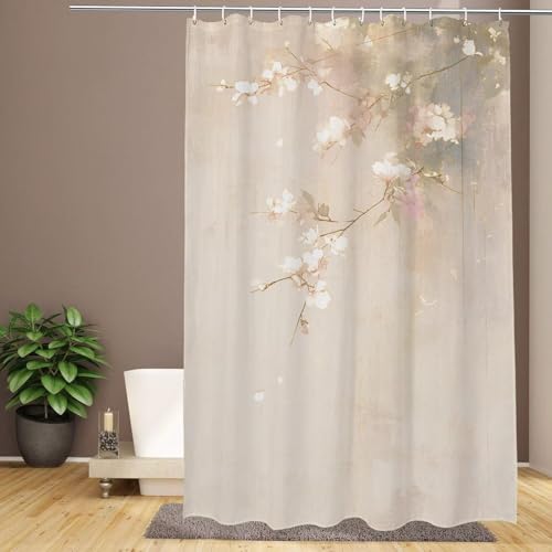 Duschvorhang 120 x 120 cm, einfache, extra Lange Badezimmervorhänge im Retro-Stil, wasserdicht, schnelltrocknend, waschbar, weicher Polyesterstoff, Duschvorhang mit Haken, für Zuhause, Hotel, Schule, Duschvorhang 120 x 120 cm, einfache, extra Lange Badezimmervorhänge im Retro-Stil, wasserdicht, schnelltrocknend, waschbar, weicher Polyesterstoff, Duschvorhang mit Haken, für Zuhause, Hotel, Schule, von IMYOGI