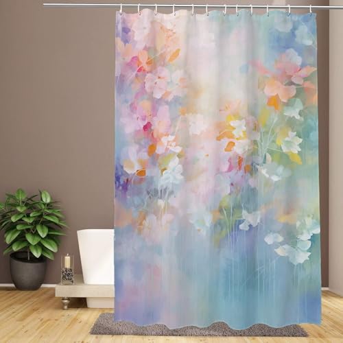 Duschvorhang 120 x 180 cm, Blumen-Motiv, extra lang, Badezimmervorhänge, Traum, wasserdicht, schnelltrocknend, waschbar, weicher Polyesterstoff, Duschvorhang mit Haken, beschwerter Saum, Heim, Hotel, Duschvorhang 120 x 180 cm, Blumen-Motiv, extra lang, Badezimmervorhänge, Traum, wasserdicht, schnelltrocknend, waschbar, weicher Polyesterstoff, Duschvorhang mit Haken, beschwerter Saum, Heim, Hotel, von IMYOGI