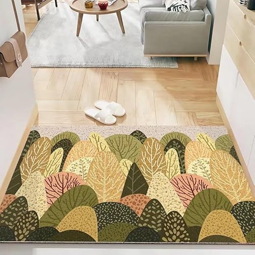Exquisite Fußmatte, olivgrüne Baum-Fußmatten für den Innenbereich, weiche Badematte, Fußmatte für Wohnzimmer, Küche, Innentürmatte, waschbare Fußmatte für Haustiere und Hunde, rutschfeste Matte, Innen von IMYOGI