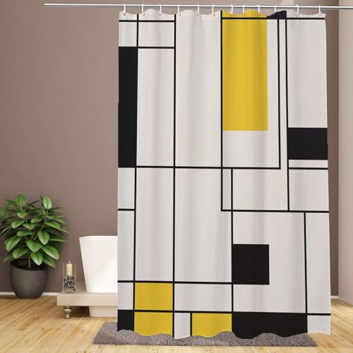 Geometrie-Duschvorhänge für Badezimmer, 180 x 200 cm, großer Duschvorhang, Nordeuropa, 3D, wasserdichtes Polyester-Polyestergewebe mit 12 Ringen, beschwertem Saum, schnelltrocknendes Outdoor-Gartendek Geometrie-Duschvorhänge für Badezimmer, 180 x 200 cm, großer Duschvorhang, Nordeuropa, 3D, wasserdichtes Polyester-Polyestergewebe mit 12 Ringen, beschwertem Saum, schnelltrocknendes Outdoor-Gartendek von IMYOGI