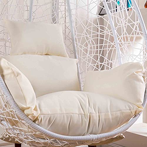 IMYOGI Egg Chair Kissen, Egg Chair Kissen Outdoor Hängeschaukel Stuhl Sitzkissen Ersatzbezug verdicken wasserdicht sonnenbeständig Hängematte Stuhlkissen mit Kissen und ArmlehnenWeiß von IMYOGI