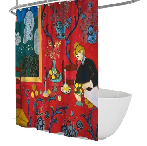 IMYOGI Exquisite Moderne Wohnkultur Duschvorhänge für Badezimmer „Harmony in Red“ Duschvorhang-Set mit Haken, wasserdichter Stoff-Badvorhang 200 x 200 IMYOGI Exquisite Moderne Wohnkultur Duschvorhänge für Badezimmer „Harmony in Red“ Duschvorhang-Set mit Haken, wasserdichter Stoff-Badvorhang 200 x 200 von IMYOGI