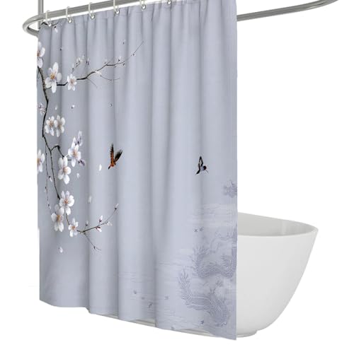 IMYOGI Exquisiter Abstrakter geometrischer Blumen-Badezimmervorhang, rosa-orange, Duschvorhang, wasserdichter Stoff, extra langes Duschvorhang-Set mit Haken, 120 x 200 IMYOGI Exquisiter Abstrakter geometrischer Blumen-Badezimmervorhang, rosa-orange, Duschvorhang, wasserdichter Stoff, extra langes Duschvorhang-Set mit Haken, 120 x 200 von IMYOGI