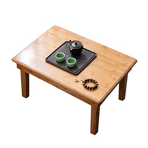 IMYOGI Exquisiter Couchtisch, Massivholz-Wohnzimmer-Freizeittisch/Schreibtisch/Esstisch im japanischen Stil, Faltbarer quadratischer niedriger Tisch für zu Hause (Größe: 70 x 50 x 37 cm) von IMYOGI