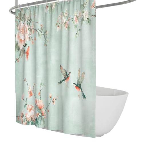 IMYOGI Exquisiter Duschvorhang mit Blumen, Vogelzweig, Retro-Blumenmuster, asiatische orientalische Ästhetik, Kunstmalerei, Polyestergewebe, Badezimmer-Dekor-Set mit Haken, 120 x 180 IMYOGI Exquisiter Duschvorhang mit Blumen, Vogelzweig, Retro-Blumenmuster, asiatische orientalische Ästhetik, Kunstmalerei, Polyestergewebe, Badezimmer-Dekor-Set mit Haken, 120 x 180 von IMYOGI