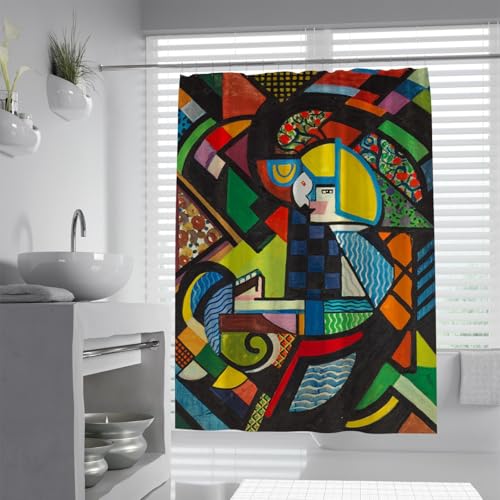 IMYOGI Exquisiter Duschvorhang mit impressionistischer Tochter im Schaukelstuhl, Abstrakter ästhetischer Duschvorhang, Moderne Wohndekoration, Badezimmervorhänge, 100 x 180 IMYOGI Exquisiter Duschvorhang mit impressionistischer Tochter im Schaukelstuhl, Abstrakter ästhetischer Duschvorhang, Moderne Wohndekoration, Badezimmervorhänge, 100 x 180 von IMYOGI