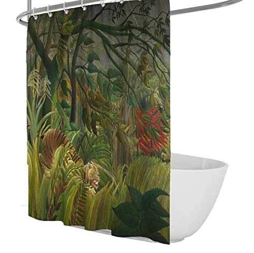 IMYOGI Exquisiter Fantasy-Duschvorhang mit wildem Dschungelmotiv für Badezimmer, Traum-Tropenszene, Tier- und botanische Kunst, Badevorhang aus weichem Stoff mit Haken, 240 x 180 IMYOGI Exquisiter Fantasy-Duschvorhang mit wildem Dschungelmotiv für Badezimmer, Traum-Tropenszene, Tier- und botanische Kunst, Badevorhang aus weichem Stoff mit Haken, 240 x 180 von IMYOGI