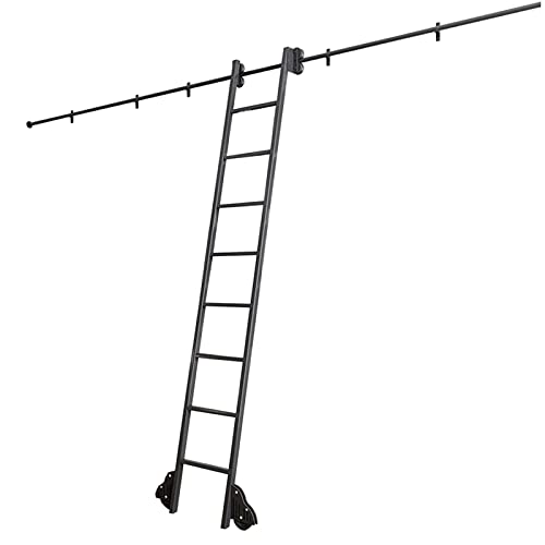 Robuste rollende Bibliotheksleiter, Schiebeleiterschienen-Set, robuste Gleitschienen | Rollleitern für Bücherregale oder Lager, Rollenschienensystem-Zubehör (ohne Leiter) (Größe: 13 Fuß/400 cm Spur k von IMYOGI