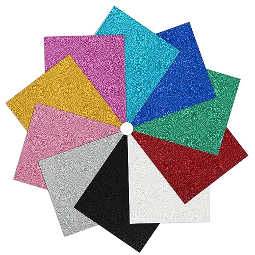 IModeur 10 Blatt Plotterfolie Textil Glitzer - 30,5 x 25,4 cm Flexfolie Plotter Textil für Cricut Maker, Silhouette Cameo, Textilfolie Plotter Glitzer für Kleidung, Mützen, Hosen, andere Stoffe IModeur 10 Blatt Plotterfolie Textil Glitzer - 30,5 x 25,4 cm Flexfolie Plotter Textil für Cricut Maker, Silhouette Cameo, Textilfolie Plotter Glitzer für Kleidung, Mützen, Hosen, andere Stoffe von IModeur