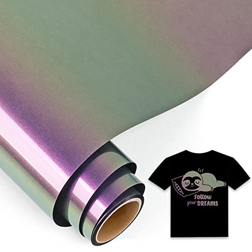 IModeur 5Ft Chamäleon Plotterfolie Textil Violett nach Rot - 30,5 x 152,5 cm Flexfolie Plotter Textil für Cricut Maker, Silhouette, Textilfolie Plotter für Kleidung, Mützen, Hosen, andere Stoffe von IModeur