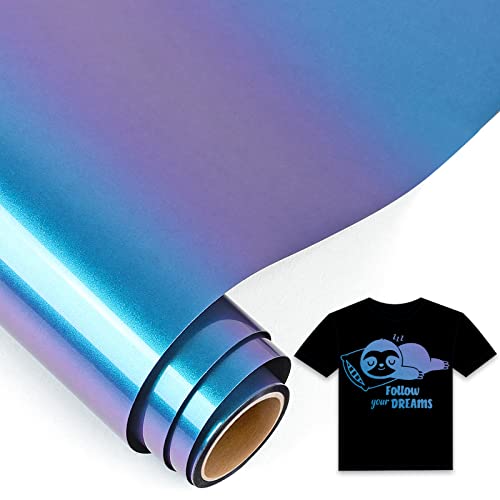 IModeur 5Ft Chamäleon Plotterfolie Textil Violett nach Königsblau - 30,5 x 152,5 cm Flexfolie Plotter Textil für Cricut Maker, Textilfolie Plotter für Kleidung, Mützen, Hosen, andere Stoffe von IModeur