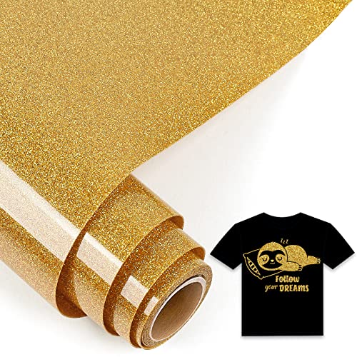 iModeur 5Ft Plotterfolie Textil Glitzer Gold, 30,5 x 152,5 cm Flexfolie für Cricut Maker, Silhouette Cameo, Textilfolie Gold für Kleidung, Mützen, Hosen, andere Stoffe iModeur 5Ft Plotterfolie Textil Glitzer Gold, 30,5 x 152,5 cm Flexfolie für Cricut Maker, Silhouette Cameo, Textilfolie Gold für Kleidung, Mützen, Hosen, andere Stoffe von IModeur