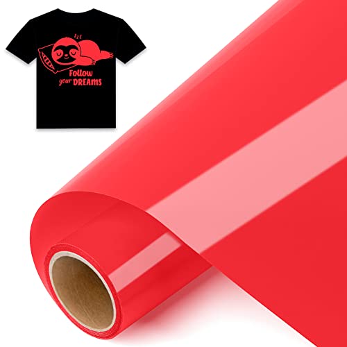 IModeur Plotterfolie Textil Rot – 30,5 x 244 cm Flexfolie Plotter Textil Rot für Silhouette Cameo, Textilfolie für Kleidung, Mützen, Hosen, andere Stoffe von IModeur