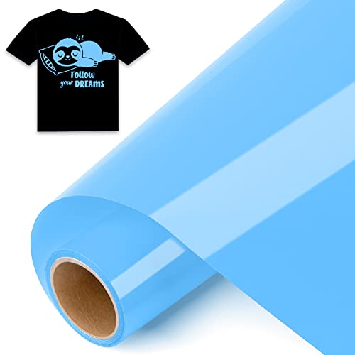 IModeur 8Ft Plotterfolie Textil See Blau - 30,5 x 244 cm Flexfolie für Cricut Maker, Silhouette Cameo - Textilfolie für Kleidung, Mützen, Hosen, Andere Stoffe von IModeur