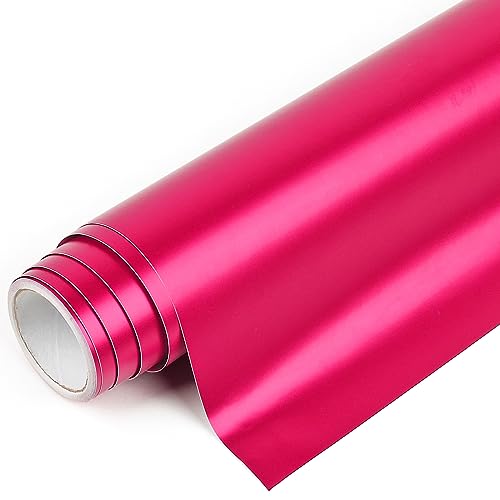 IModeur Galvanisiert Plotterfolie Vinyl Rose Rot - 30,5 x 214 cm Vinylfolie Plotter Rot für Silhouette Cameo, Selbstklebendes Vinyl für Scrapbooking, Schilder und mehr von IModeur