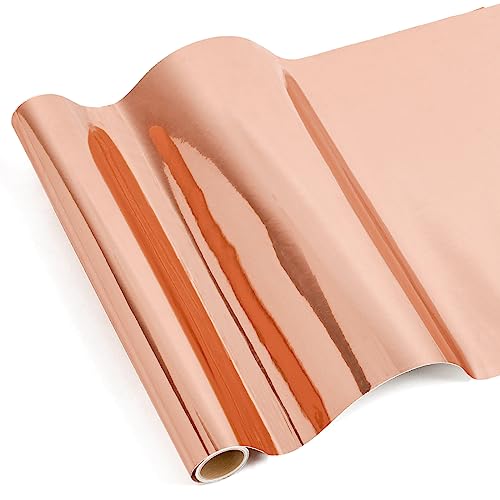 IModeur Metallisch Roségold Vinylfolie Plotter - 30,5 x 125 cm Plotterfolie Roségold Vinyl für Cricut, selbstklebendes Vinyl für DIY-Geschenke, Geburtstagsfeier von IModeur