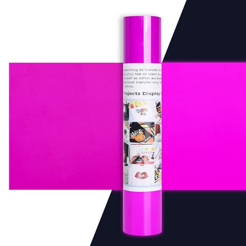 IModeur PU Plotterfolie Textil Lila Neon - 30,5 x 275 cm Flexfolie für Cricut Maker, Silhouette - Fluoreszierend für Kleidung, Mützen, Hosen, Andere Stoffe von IModeur