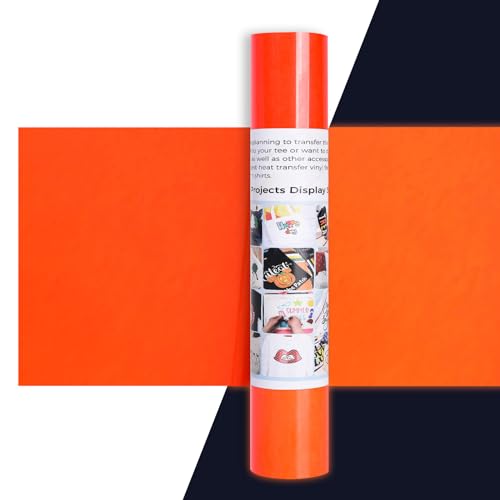 IModeur PU Plotterfolie Textil Rot Neon - 30,5 x 275 cm Flexfolie Plotter Fluoreszierend für Cricut Maker, Silhouette, Textilfolie für Kleidung, Mützen, Hosen, Andere Stoffe von IModeur