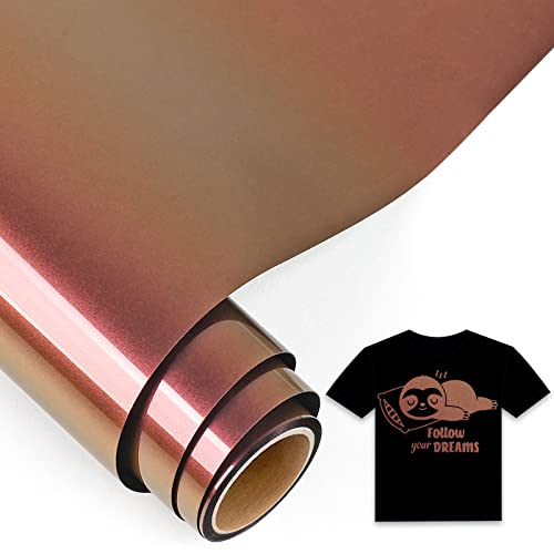 IModeur 5Ft Chamäleon Plotterfolie Textil Gold nach Fuchsia - 30,5 x 152,5 cm Flexfolie Plotter Textil für Cricut Maker, Silhouette, Textilfolie Plotter für Kleidung, Mützen, Hosen, andere Stoffe IModeur 5Ft Chamäleon Plotterfolie Textil Gold nach Fuchsia - 30,5 x 152,5 cm Flexfolie Plotter Textil für Cricut Maker, Silhouette, Textilfolie Plotter für Kleidung, Mützen, Hosen, andere Stoffe von IModeur
