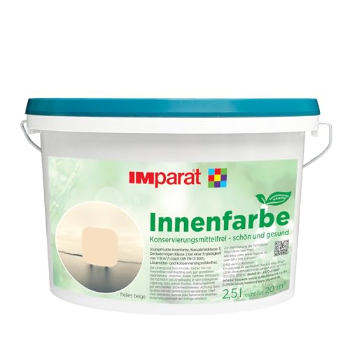 IMparat Innenfarbe KF grau 10 l - matte Wandfarbe, Nassabriebklasse 3 - waschbeständige Raumfarbe, Deckenfarbe - perfekte Renovierungsfarbe von IMparat
