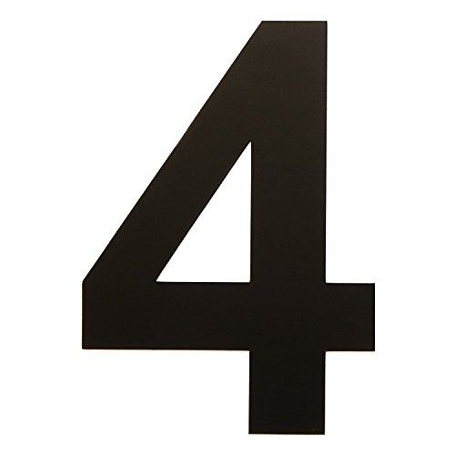 in-outdoorshop Hausnummer Zahlen Acrylglas PMMA Stärke 3 mm ca. 20 cm Ziffernhöhe (4 schwarz Hochglanz) von IN-OUTDOORSHOP